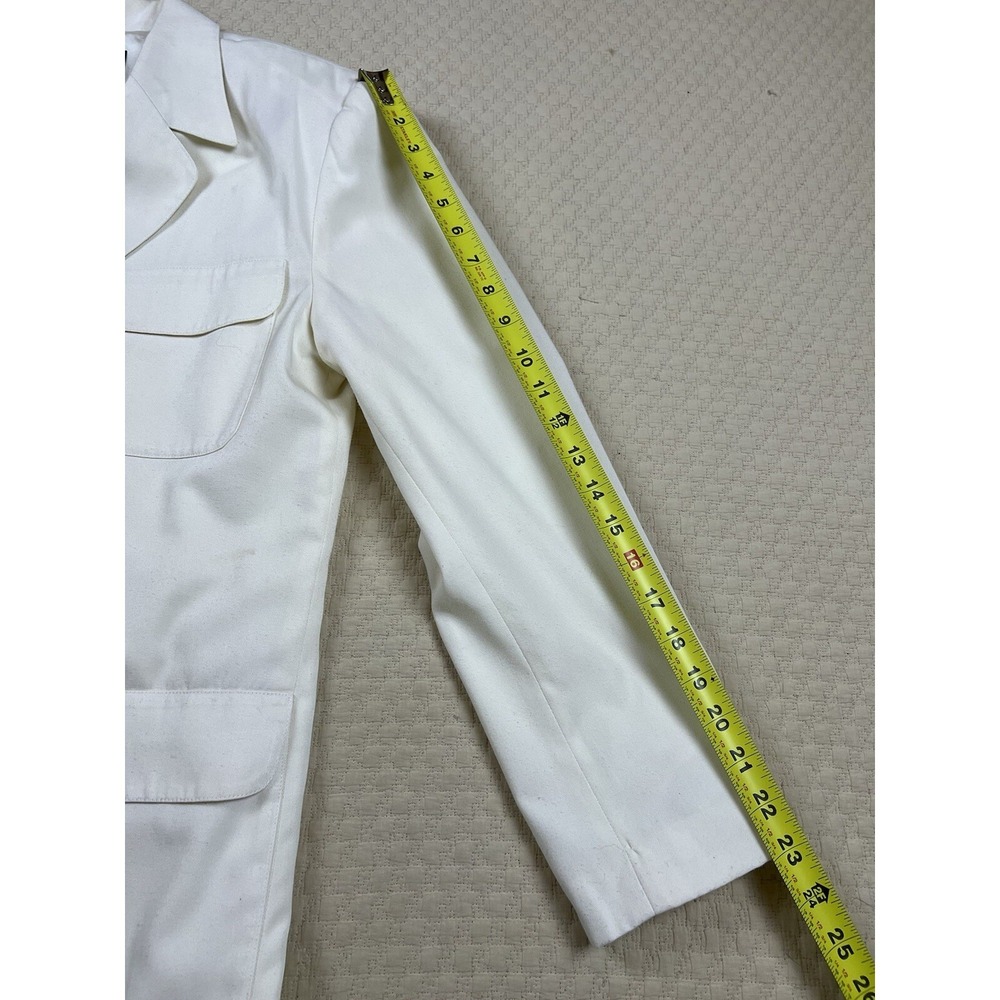 OBR Jacket Four Pocket Safari Classic Minimalist Blazer | Cream | Size Medium - Picture 8 of 10